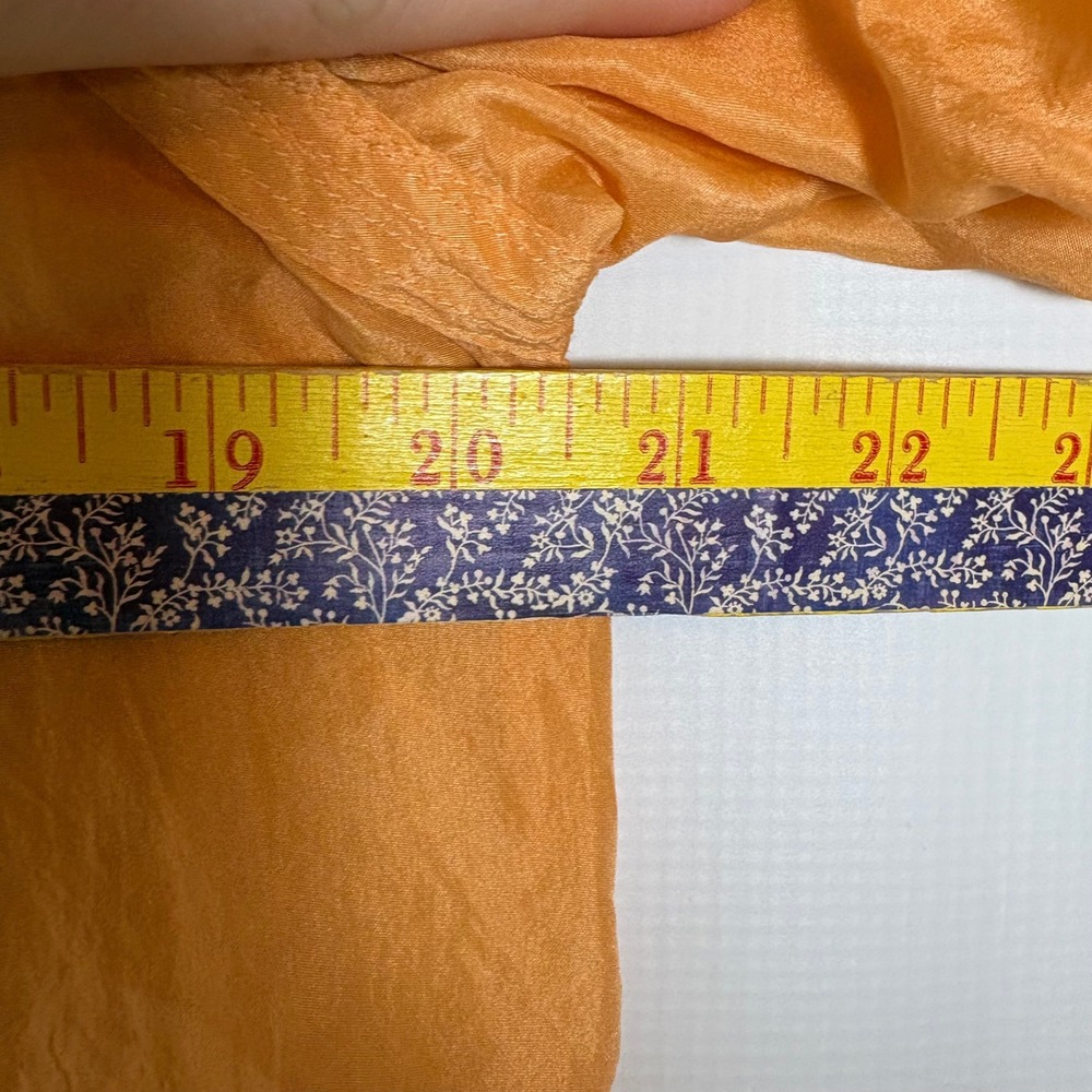 Talbots Petites 100% Silk Marigold Puff Sleeve Peasant Blouse‎ Top Medium Career - Picture 7 of 8
